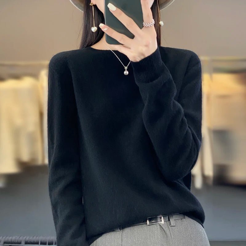 Kvinnors Pullover Tröja 100% Merinoull - STILUNA