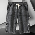 Långa Denimshorts i Stretch med Elastisk Midja – Bekväm och Loose Fit - STILUNA