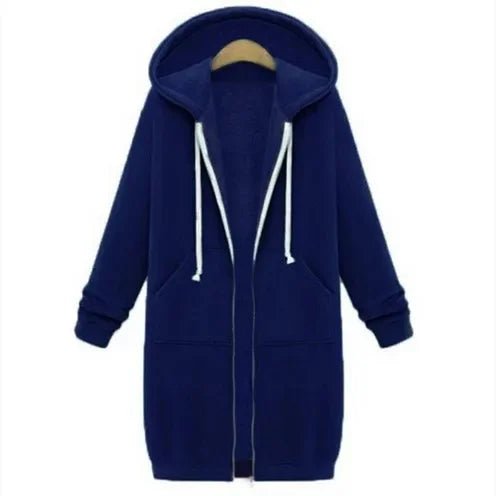 Långärmad Hoodie för Damer i Högkvalitativ Polyester och Bomull – Bekväm Mid - Length Design för Höst och Vinter - STILUNA