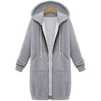 Långärmad Hoodie för Damer i Högkvalitativ Polyester och Bomull – Bekväm Mid - Length Design för Höst och Vinter - STILUNA