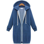 Långärmad Hoodie för Damer i Högkvalitativ Polyester och Bomull – Bekväm Mid - Length Design för Höst och Vinter - STILUNA