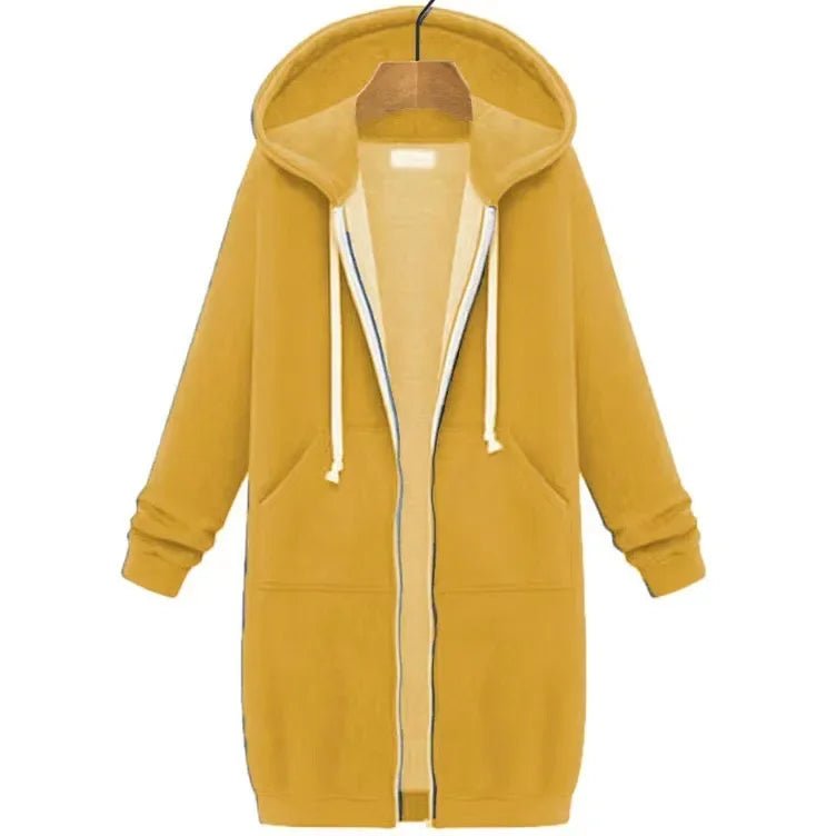 Långärmad Hoodie för Damer i Högkvalitativ Polyester och Bomull – Bekväm Mid - Length Design för Höst och Vinter - STILUNA