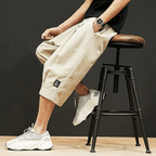 Långlinje Shorts med Baggy Passform och Elastisk Midja – Japanskinspirerad Design i Silkeslen Poly - blandning - STILUNA