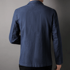 Lätt Linneblandning Blazer med Notch Lapels – Stilren och Andningsbar - STILUNA