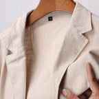Lätt Linneblandning Blazer med Notch Lapels – Stilren och Andningsbar - STILUNA