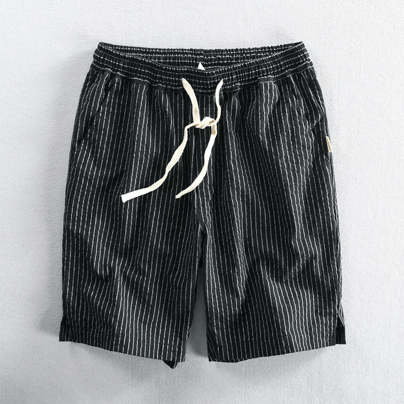 Lätta Bomullsshorts med Ränder – Andningsbara och Bekväma med Justerbar Midja - STILUNA