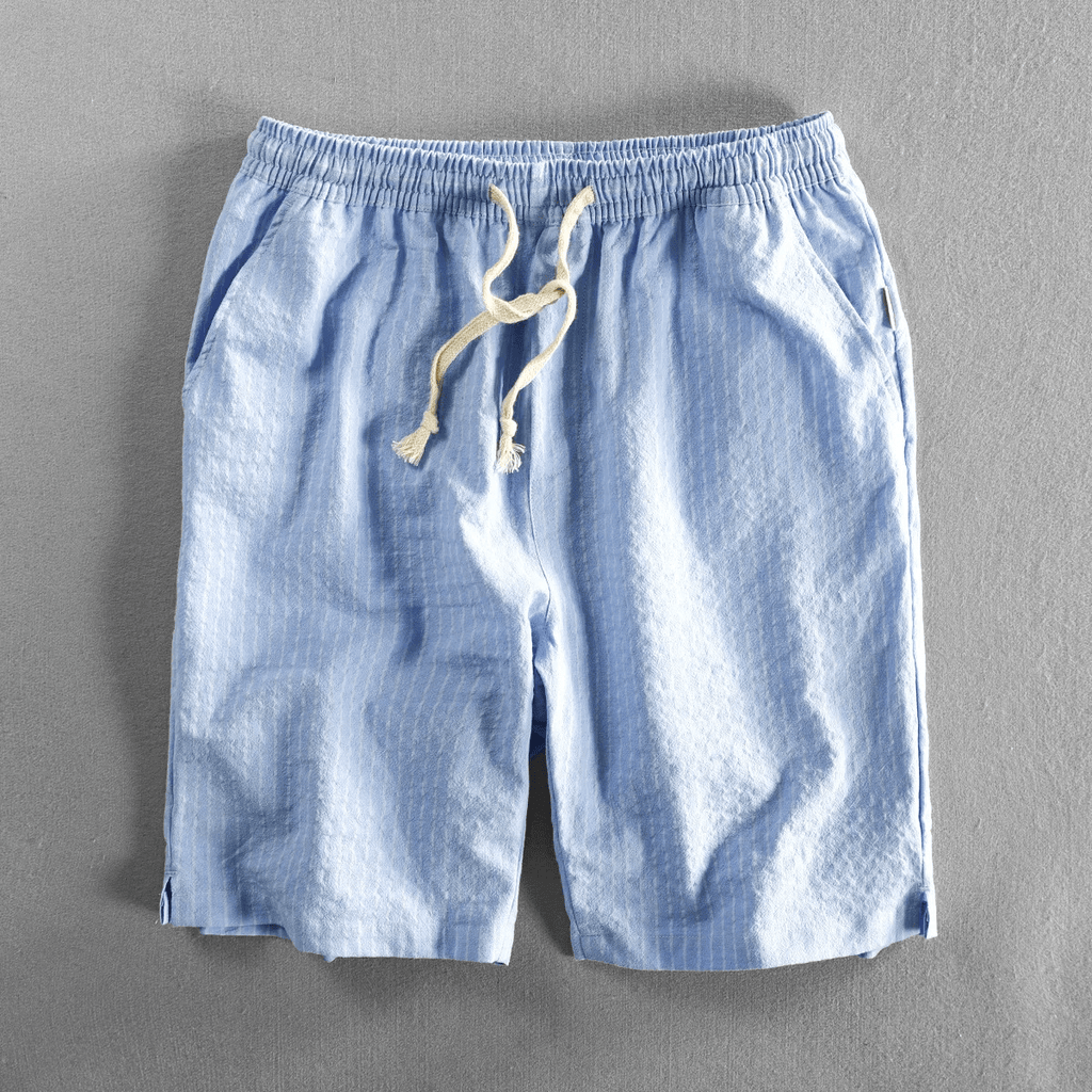 Lätta Bomullsshorts med Ränder – Andningsbara och Bekväma med Justerbar Midja - STILUNA