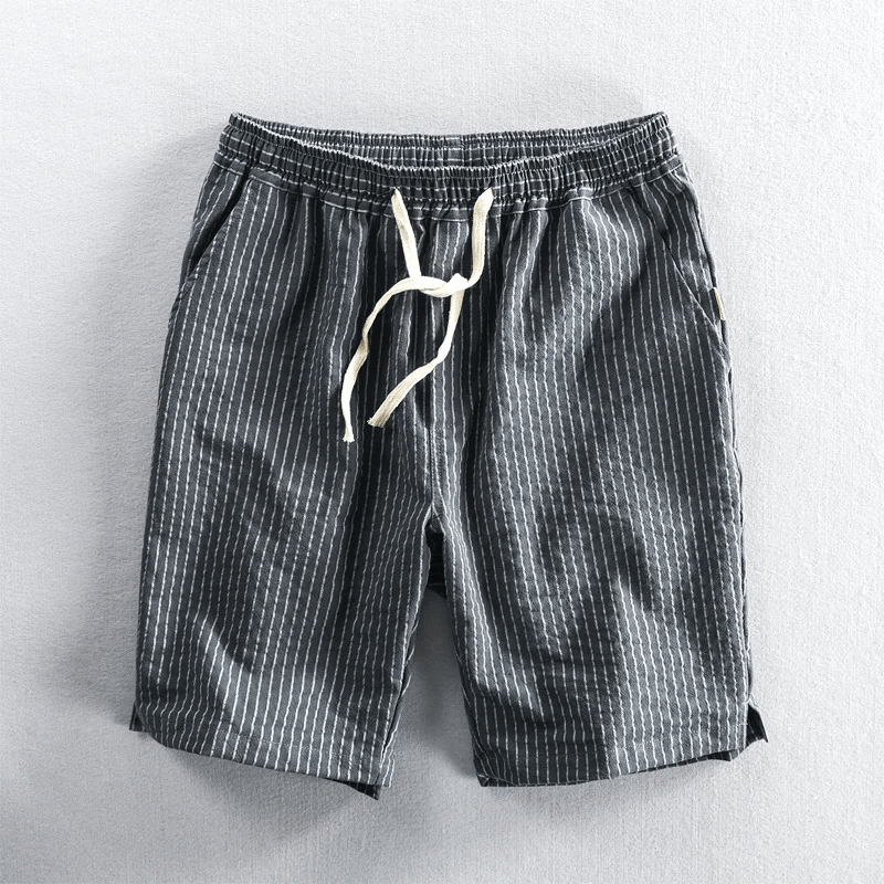 Lätta Bomullsshorts med Ränder – Andningsbara och Bekväma med Justerbar Midja - STILUNA