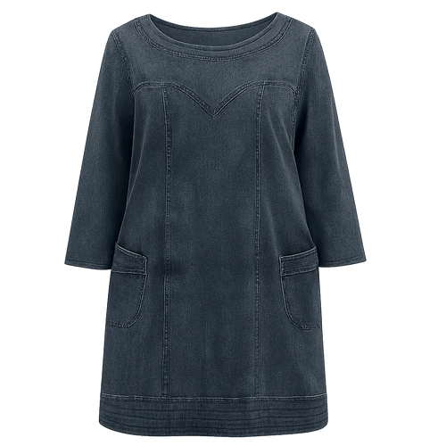 Plus Size Jeansklänning – Ledig passform & kort modell - STILUNA