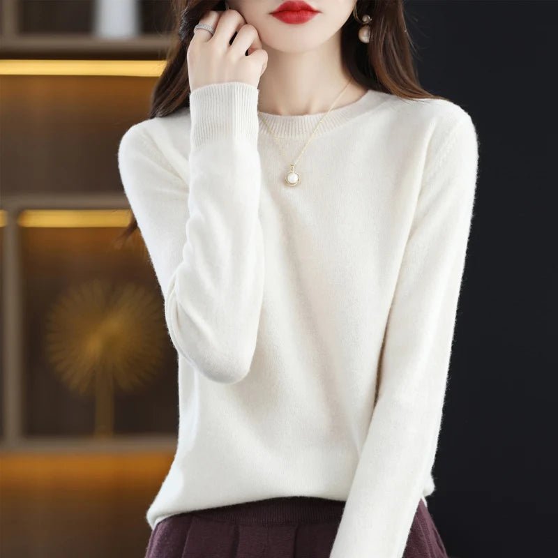Ren Ull Cashmere Tröja: Unlock Komfort och Stil för Kvinnor i Vår och Höst - STILUNA