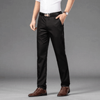 Slim Fit Dressbyxor i Mjuk Bomullsblandning med Stretch – Angled Sidfickor och Welt Bakfickor - STILUNA