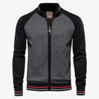 Slim - Fit Randig Cardigan i Stretch - Blandning med Zip - Up Stängning och Höjd Krage för Kyligare Väder - STILUNA
