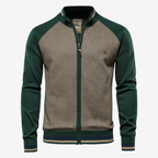 Slim - Fit Randig Cardigan i Stretch - Blandning med Zip - Up Stängning och Höjd Krage för Kyligare Väder - STILUNA