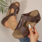 Sommar Sandaler Dam Retro Wedge Design för Komfort och Stil - STILUNA