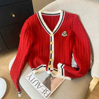 Stickad Dam Tröja Cashmere V - neck Pullover - STILUNA