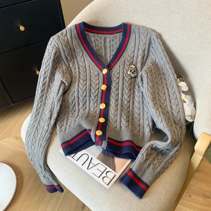Stickad Dam Tröja Cashmere V - neck Pullover - STILUNA