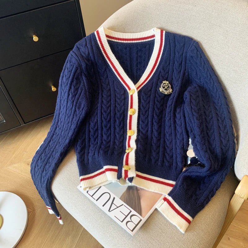 Stickad Dam Tröja Cashmere V - neck Pullover - STILUNA