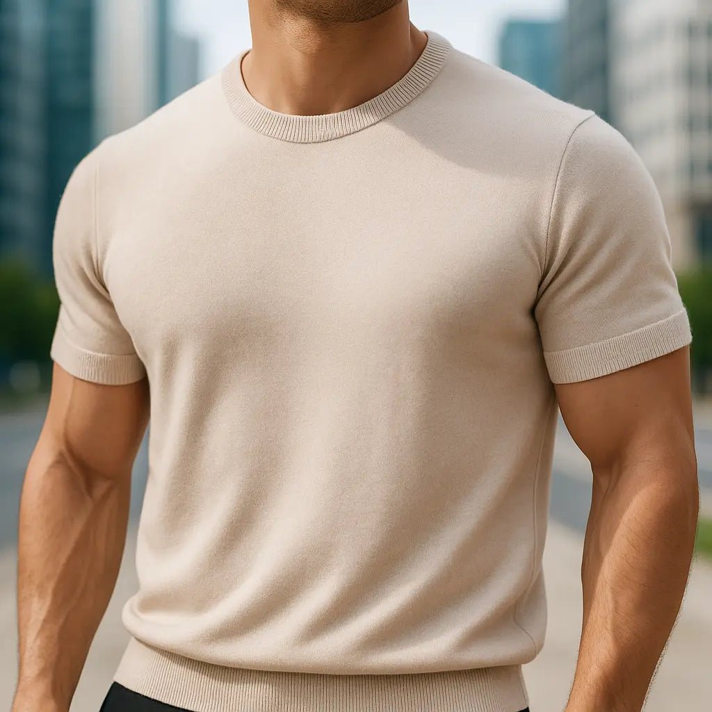 Stilig T-shirt i 100% Bomull med Kort Ärmar – Modern Passform i Flera Färger, Mjuk och Hållbar - STILUNA