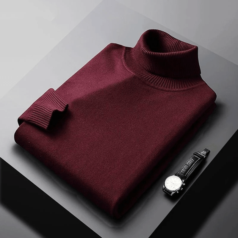 Turtleneck Tröja i Ullblandning med Långa Ärmar – Mjuk och Bekväm - STILUNA