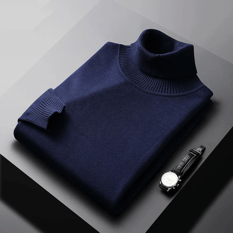 Turtleneck Tröja i Ullblandning med Långa Ärmar – Mjuk och Bekväm - STILUNA