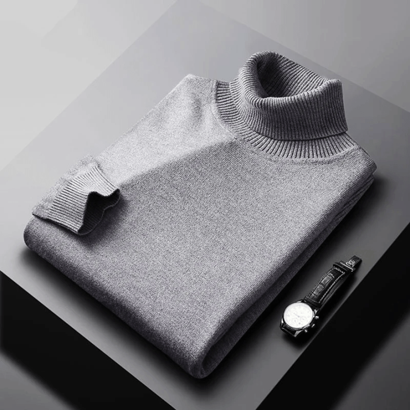 Turtleneck Tröja i Ullblandning med Långa Ärmar – Mjuk och Bekväm - STILUNA
