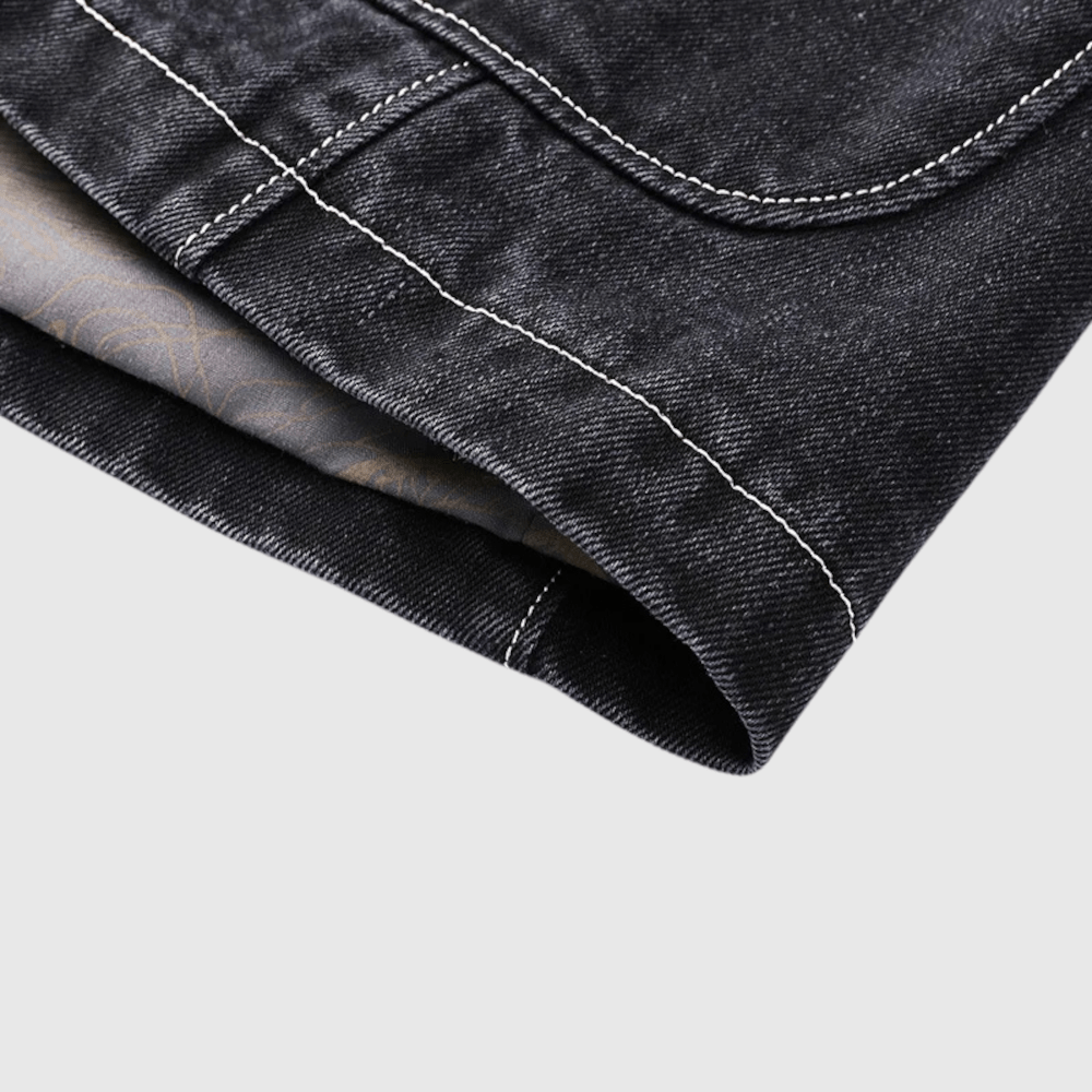 Urban Denimjacka med Vintage Tvätt och Skräddarsydd Passform - STILUNA