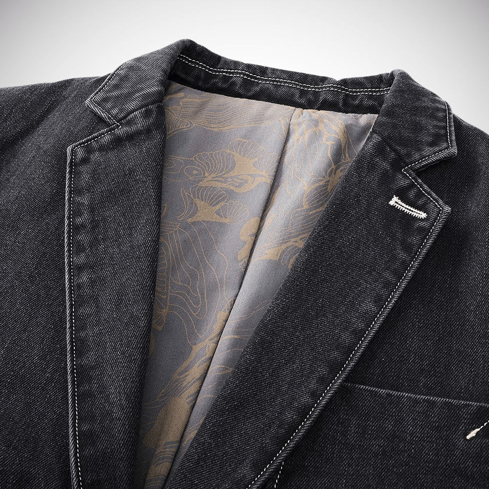 Urban Denimjacka med Vintage Tvätt och Skräddarsydd Passform - STILUNA