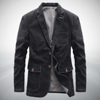Urban Denimjacka med Vintage Tvätt och Skräddarsydd Passform - STILUNA
