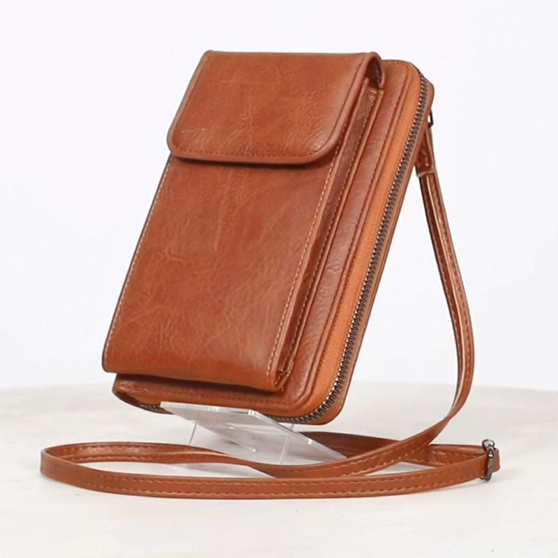 Vintage Casual Axelväska i PU med Dragkedja – 18 cm x 11 cm - STILUNA