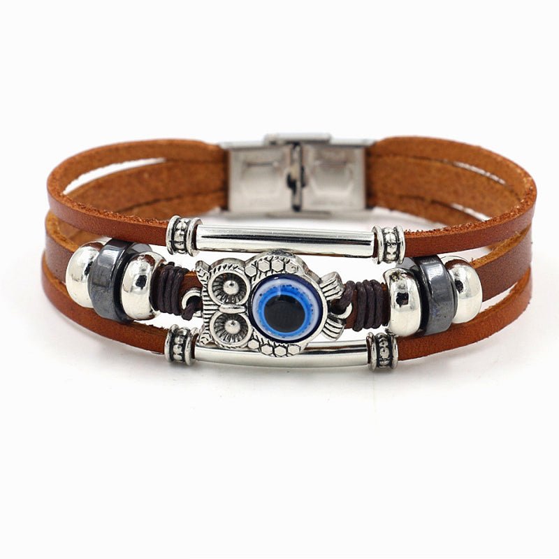 Vintage Flätat Läderarmband Herr i Legering – 21 cm Vävt Armband för Tidlös Stil - STILUNA