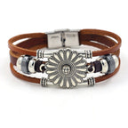 Vintage Flätat Läderarmband Herr i Legering – 21 cm Vävt Armband för Tidlös Stil - STILUNA