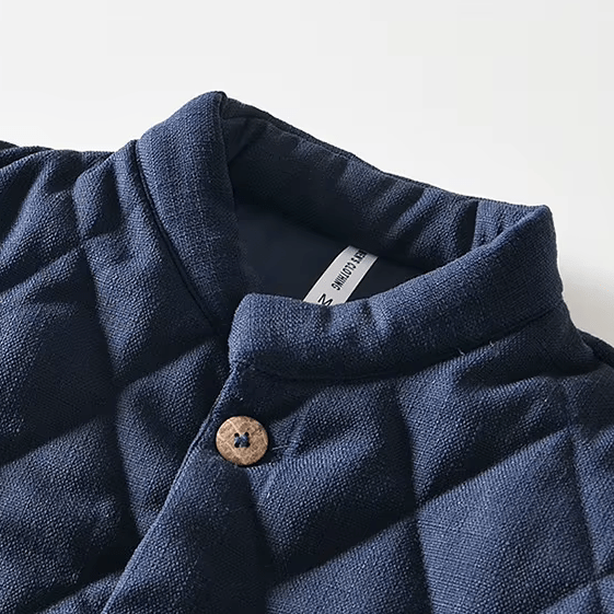 Vinterjacka Herr Lätt och Värmande med Diamantquiltad Design och Knappstängning – Perfekt för Övergångsväder - STILUNA